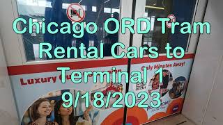 Riding the Tram Train at ORD Chicago OHare International Airport Rental Cars Center to Terminal 1 [upl. by Kralc]