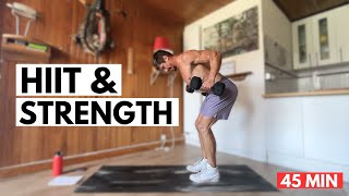 45 Min Home Workout With Weights  Full Body HIIT Cardio And Strength [upl. by Christos782]