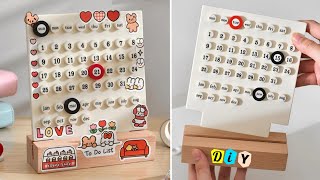 DIY Manual Desk Calendar at Home  How to Make a Cute Manual Calendar [upl. by Sinnal]