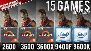 Comparativo  Ryzen 5 3600 vs 2600 3600x Core I5 9400F 9600K I7 8700K 15 Games 1080p  1440p [upl. by Malva]