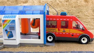 Funny story of washing toy trucks and rescue team police cars  Toy car collections video [upl. by Gerri910]