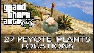 GTA 5 All 27 Peyote Plant Locations  Play as Animals  Cryptozoologist trophy \ achievement [upl. by Anidem]