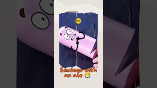 Sausage with an axe 😂doodlanddoodles funny doodle cartoon shorts animation funnyimages [upl. by Mcallister]