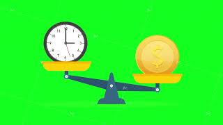 Time is money on scales icon Money and time balance on scale Motion graphics [upl. by Sibylla]