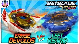 BeyBlade Burst Rise  Erase DEVOLOS amp Left ASTRO  Review amp Beyblade battles [upl. by Ardnaxila72]