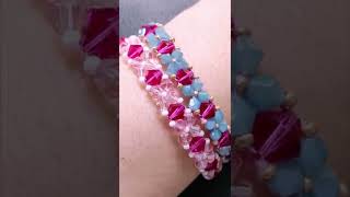 1 minute how to make bicone bracelet making bracelet with bicone 6mm amp 4mm [upl. by Giannini870]