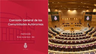 Comisión de General de las Comunidades Autónomas  18 de noviembre de 2024  16 horas  sonido sala [upl. by Acirederf]