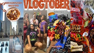 Vlogtober Spooky Girls Night Chicago BEST Food Burger King Addams Family Meal Halloween shopping [upl. by Sims75]