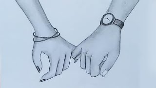 Holding Hands pencil sketch  Valentines Day special [upl. by Aguayo]