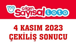 Çılgın Sayısal Loto Çekiliş Sonuçları 4 Kasım 2023 [upl. by Sucul]