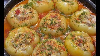 ФАРШИРОВАННЫЙ ПЕРЕЦ  ПЕРЕЦ ФАРШИРОВАННЫЙ КУРИЦЕЙ И РИСОМ  БЕЗУМНО ВКУСНЫЙ И НЕЖНЫЙ [upl. by Nylave]