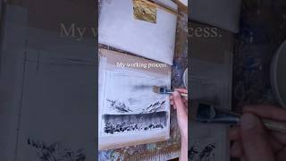 Drawing a landscape in Norway watercolorart japaneseart japaneseartist landscapepainting [upl. by Neron]