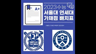 2023 수능 가채점 배치표 서울대와 연세대 백분위 표준점수 이투스 [upl. by Adnohsar]