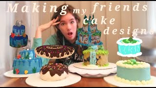 MAKING MY FRIENDS CAKE DESIGNS my first full length video [upl. by Bess993]