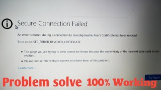 Secure Connection Failed Problem Solve 100 [upl. by Nylirek]