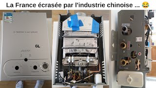 Chauffe eau à gaz 1er prix chinois 6L 6Y à piles bas entrée de gamme convertisseur DC3V 13KV Yixun [upl. by Patton119]