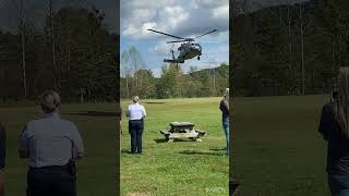 Blackhawk Helicopter lands in Western North Carolina hurricanehelene fema [upl. by Meghan206]