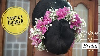 DIY Baby breath Hair brooches  How to make Babys breath bridal veni in 5 mins using fresh flowers [upl. by Aryamoy]