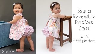 How to Sew a Criss Cross Pinafore Baby Girl Dress [upl. by Aitnic572]