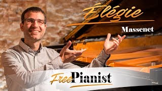 ELEGY  ÉLÉGIE in F minor  MASSENET  Fast tempo  PIANO ACCOMPANIMENT  C key instruments [upl. by Calvo]