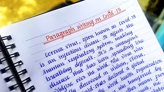 Paragraph Writing on Covid19 about 150 Words  Very good Cursive Handwriting  Stylish Writer [upl. by Pacian]