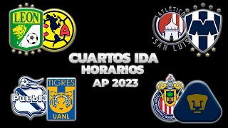 HORARIOS CANALES Y FECHAS DONDE VER LOS CUARTOS DE FINAL IDA  LIGA MX APERTURA 2023 [upl. by Ahse872]