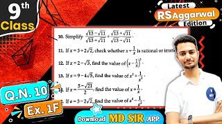 Rs Aggarwal Class 9 Chapter 1  Exercise 1F Question number 10  Number System  Md Sir Class 9 [upl. by Sean]