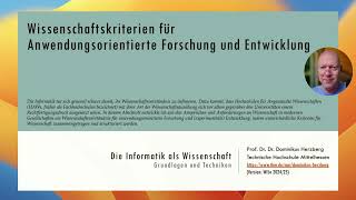 Wissenschaftskriterien für Anwendungsorientierte Forschung und Entwicklung [upl. by Swayder491]