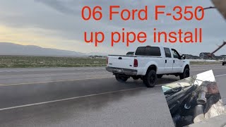 F350 60 up pipe install no more exhaust in my cab [upl. by Enaillil944]