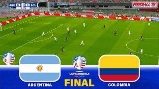 ARGENTINA vs COLOMBIA  COPA AMERICA 2024 FINAL  Messi vs James  PES Gameplay Realistic [upl. by Euqinwahs]