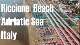 Riccione Beach  4K Aerial Vew [upl. by Redienhcs19]