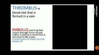 difference between a thrombus amp embolus [upl. by Aynotal600]