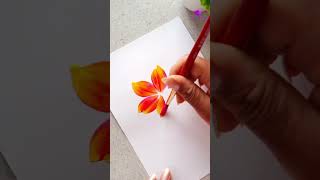 Easy flower strokes you must try 😃✨strokes flower painting shorts [upl. by Cote992]