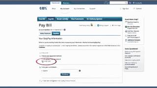 Cox Billing amp Account  How to set up Easy Pay on Coxcom using a credit card [upl. by Pease796]