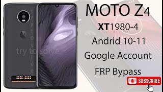 Moto Z4 XT1980 Google Account FRP Bypass Android 10 Without PC [upl. by Myrtia]