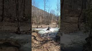 Polaris Sportsman 850 crossing deep and fast moving current [upl. by Hairabez86]