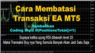 Coding Mql5 Untuk Membatasi Transaksi EA Robot Trading Gold [upl. by Torhert]