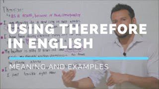 How to Use quotThereforequot in English [upl. by Jake]