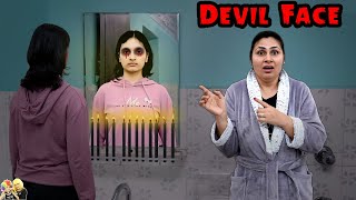 DEVIL FACE  Horror Comedy Family Challenge  Aayu and Pihu Show [upl. by Aynuat]