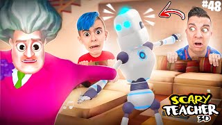 We Pranked Miss T with a Robot SCARY TEACHER 3D part 48 [upl. by Braden]