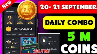 Hamster Kombat Daily Combo 21 September  20th to 21 September  Hamster Daily Combo Today 21 Sept [upl. by Rebak]