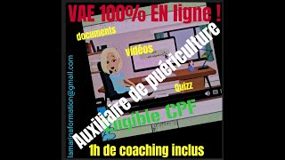 VAE 100 en ligne auxiliaire de puériculture [upl. by Notseh]