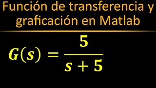 Función de transferencia de Primer Orden y Graficación en Matlab  Ingeniería de Control Clásico [upl. by Turne40]