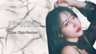 Dreamcatcher Fireflies Lyrics amp Line Distribution [upl. by Llerot]