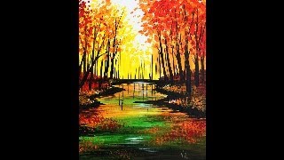 Fall Serenity Stepbystep Acrylic Painting Tutorial [upl. by Oibesue]