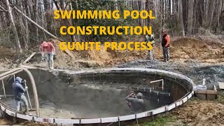 Swimming Pool Construction  Gunite Process [upl. by Analle]