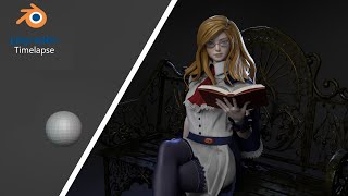 Blender 41  Charlotte Aulin From Castlevania Portrait of Ruin  quotFigurinequot Sculpting Timelapse [upl. by Irehj41]