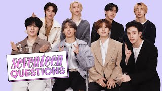 Stray Kids Have A MAJOR Problem With This Trend  17 Questions  Seventeen [upl. by Nojed695]