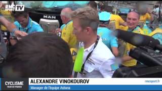 Cyclisme  Vinokourov fête le sacre de Nibali  2707 [upl. by Childers]