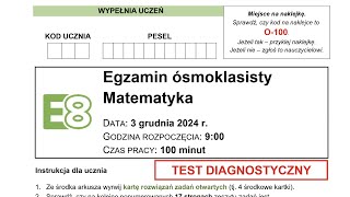 egzamin ósmoklasisty matematyka CKE 3 grudnia 2024 [upl. by Cassella]